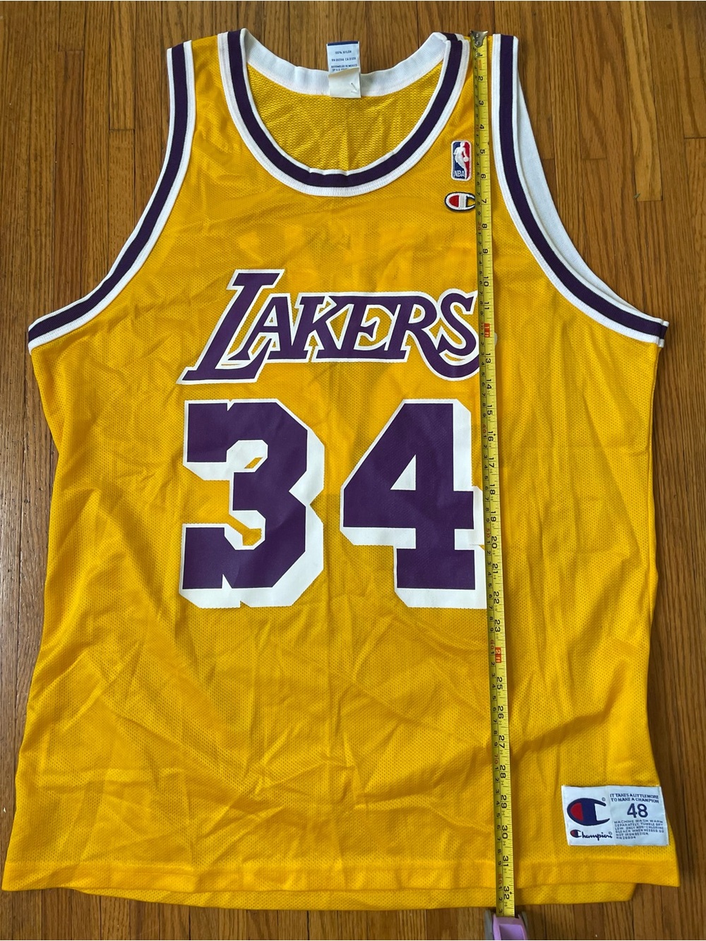 Champion Lakers Yellow and Purple #34 O’Neal Basketball Jersey - Picture 3 of 10